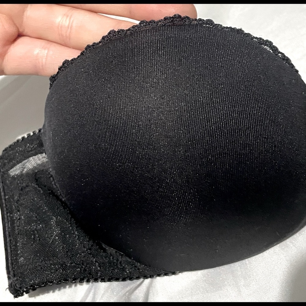 “Lily of France” 34A Strapless Black Lace Bra
